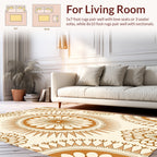 Mandala Style Sunburst Pattern Rug
