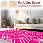 Linear Geometric Pattern with White Lines Rug