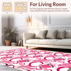 Pink Hearts Swirl Design Rug