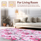 Pink Botanical Vine Repeat Pattern Rug