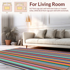 Vibrant Multi-Stripe Vertical Pattern Rug