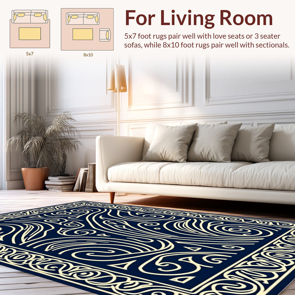 Intricate Swirl And Leaf Pattern Rug