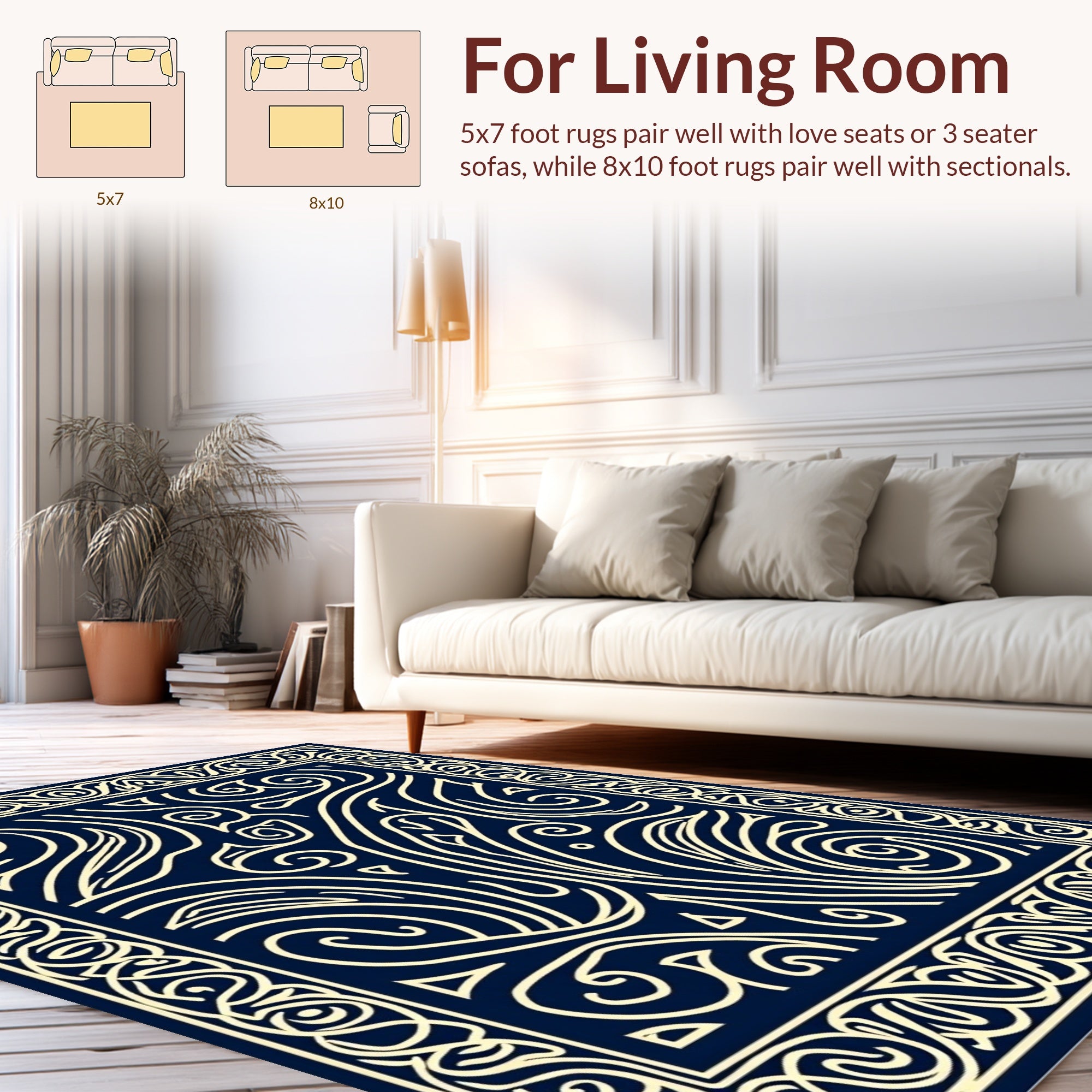 Intricate Swirl And Leaf Pattern Rug