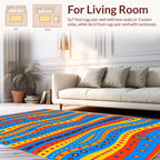 Vibrant Striped Circle Pattern Rug