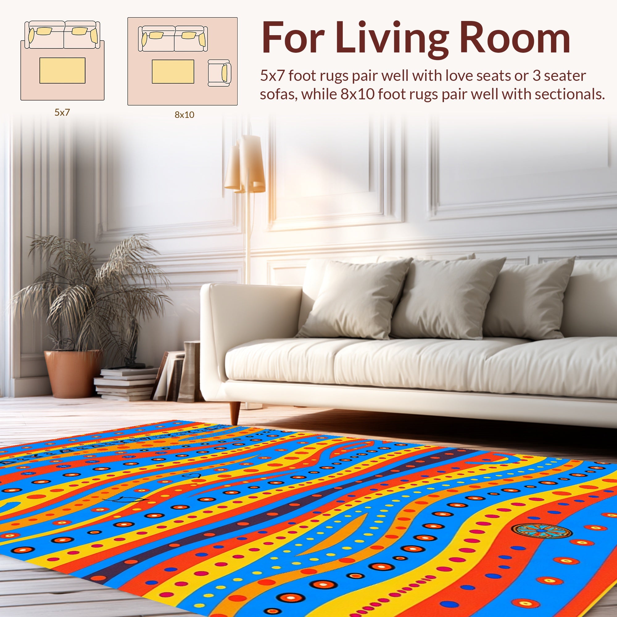 Vibrant Striped Circle Pattern Rug