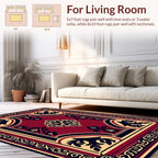 Intricate Floral Motif Red Gold Rug