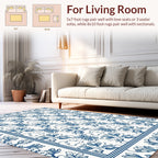 Delicate Blue Floral Pattern Design Rug