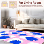 Brushstroke Blue Leopard Abstract Rug