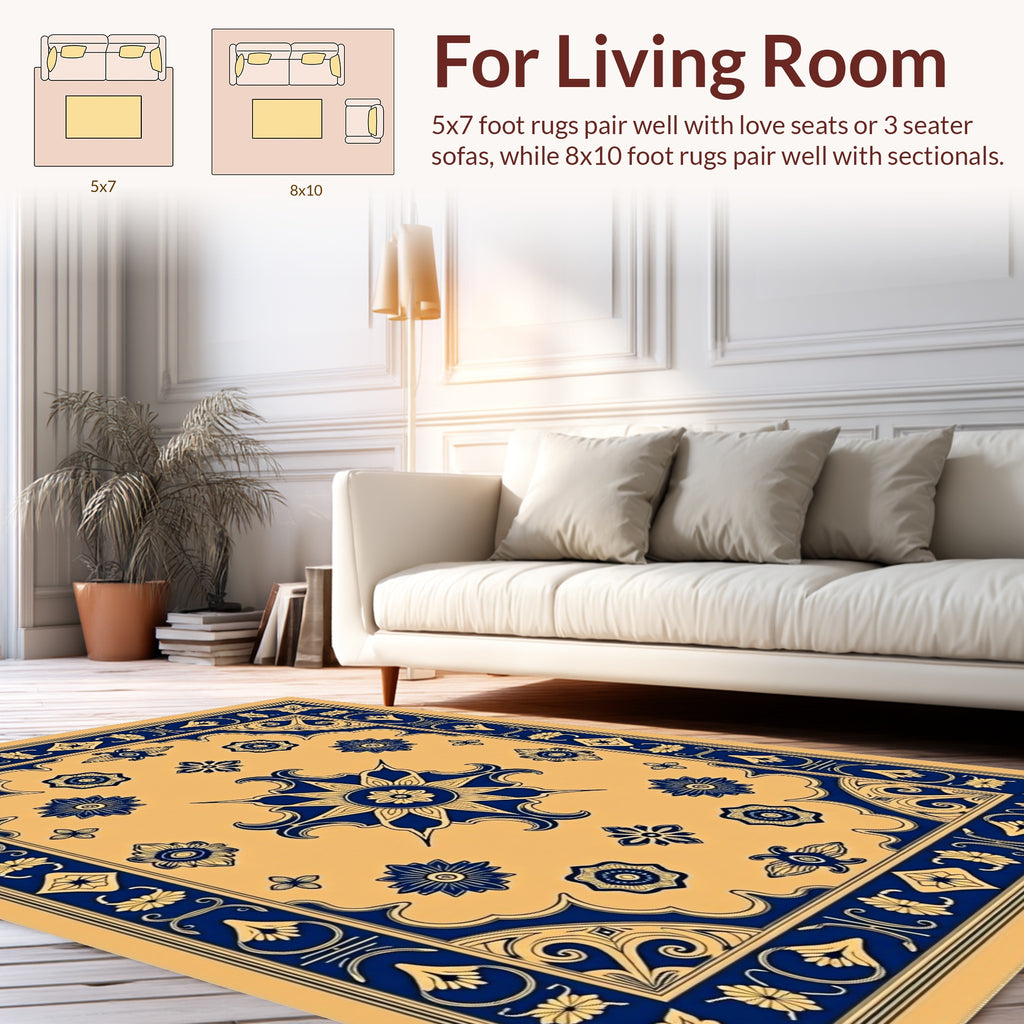 Intricate Floral Medallion Pattern Rug