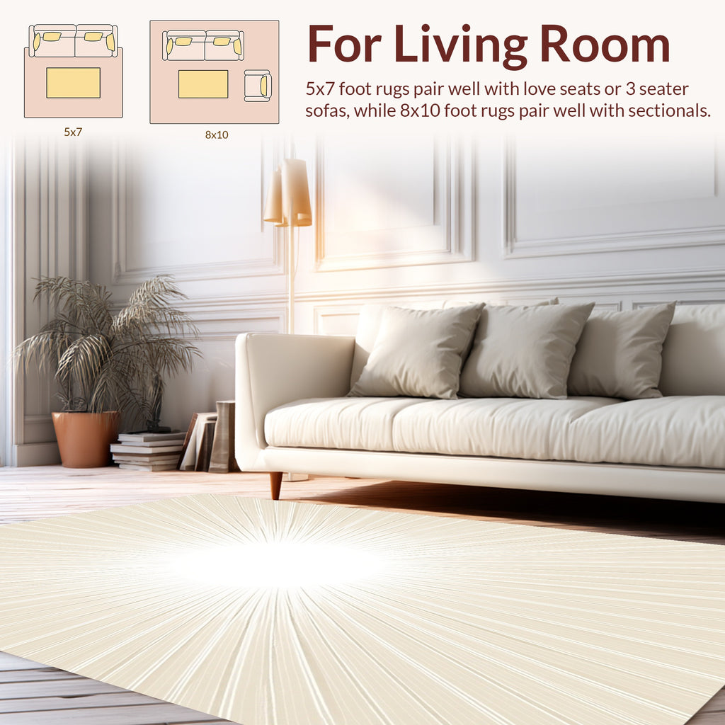 Radiant Sunburst Line Design Rug