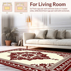 Ornate Floral Medallion Border Design Rug