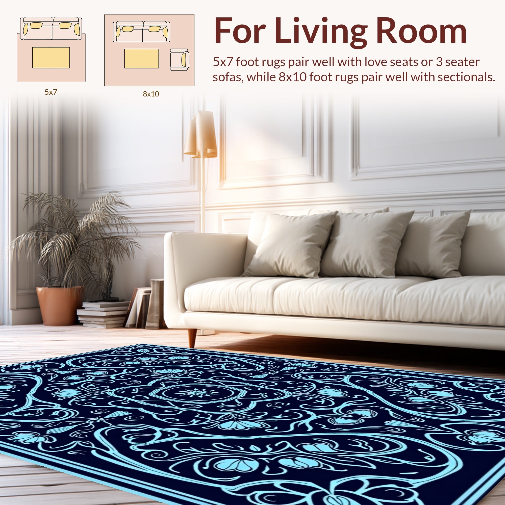 Art Nouveau Floral Symmetry Design Rug