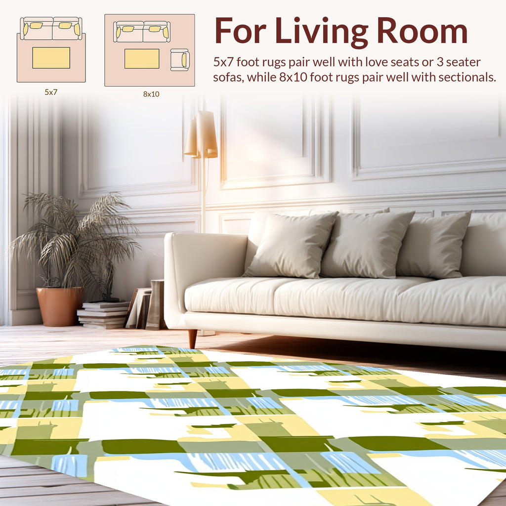Abstract Interlocking Geometric Lines Rug