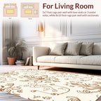 Antique Brown Floral Damask Design Rug