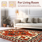 Intricate Red Floral Medallion Rug