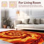 Fiery Abstract Swirl Pattern Rug