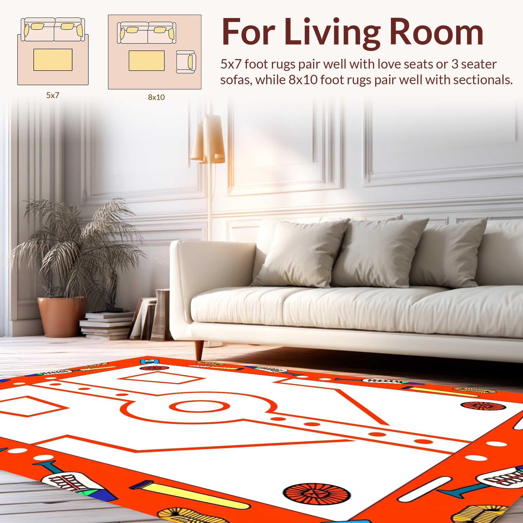 Abstract Orange Scientific Lab Pattern Rug