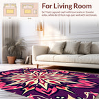 Radiant Pink Jewel Tone Mandala Rug
