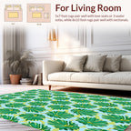 Leafy Pattern Green Yellow Accents Rug
