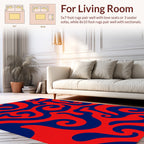 Red and Blue Swirl Pattern Rug