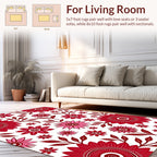 Bold Floral Pattern with Red Accents Rug