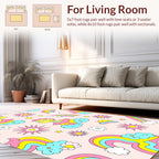 Whimsical Rainbows and Sunbursts Pattern Rug