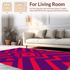Vibrant Pink Purple Geometric Pattern Rug