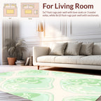 Abstract Green Organic Shapes Pattern Rug