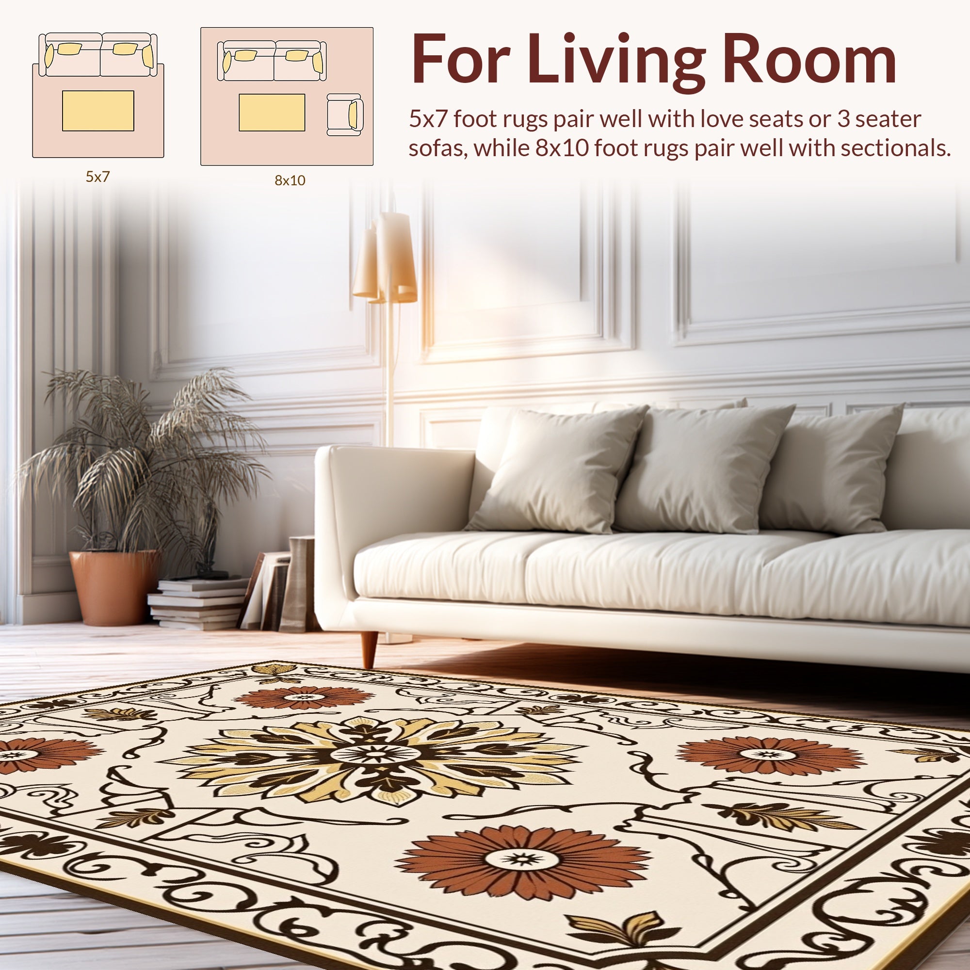 Central Floral Medallion with Border Rug