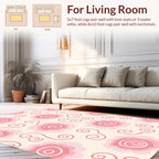 Pink Swirl Floral Pattern Rug