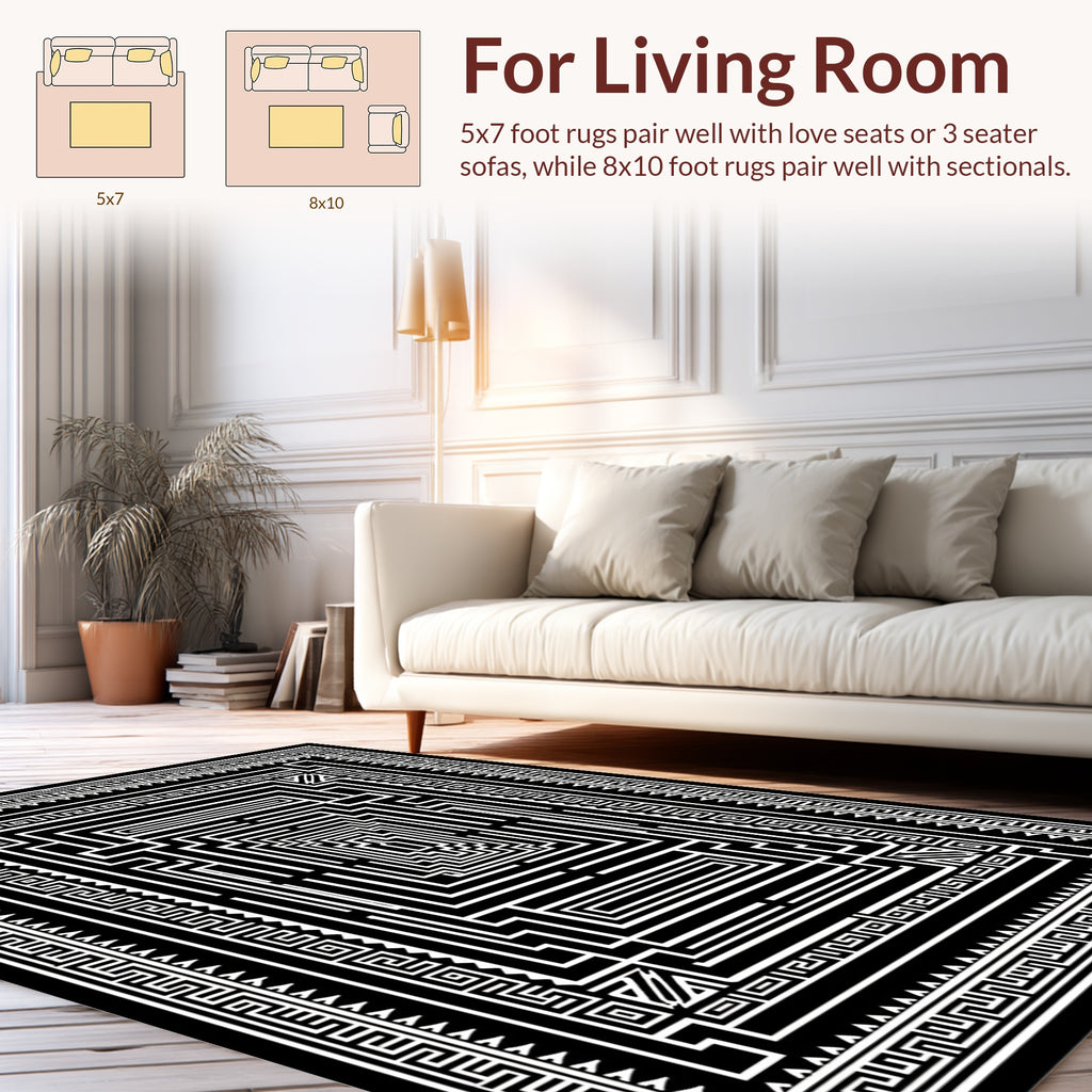 Geometric Maze Pattern Rug