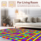 Abstract Geometric Maze Pattern Rug
