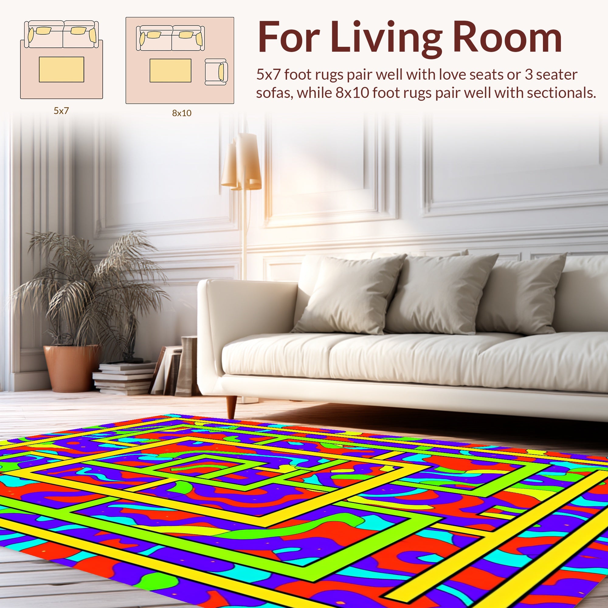 Abstract Geometric Maze Pattern Rug