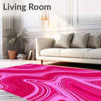 Bold Pink Swirl Abstract Pattern Rug