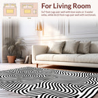 Black and White Abstract Contour Lines Rug