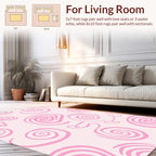 Whimsical Pink Swirl Pattern Rug