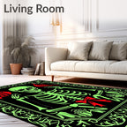 Bright Neon Skeleton Red Gift Ribbon Rug