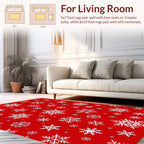 Winter White Snowflake Patterned Rug