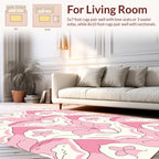 Pink Floral Symmetry Design Rug