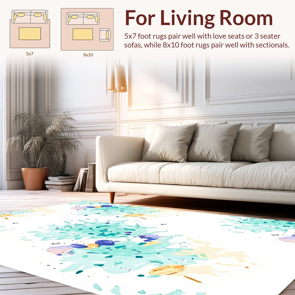 Abstract Splash Patterned Design Rug