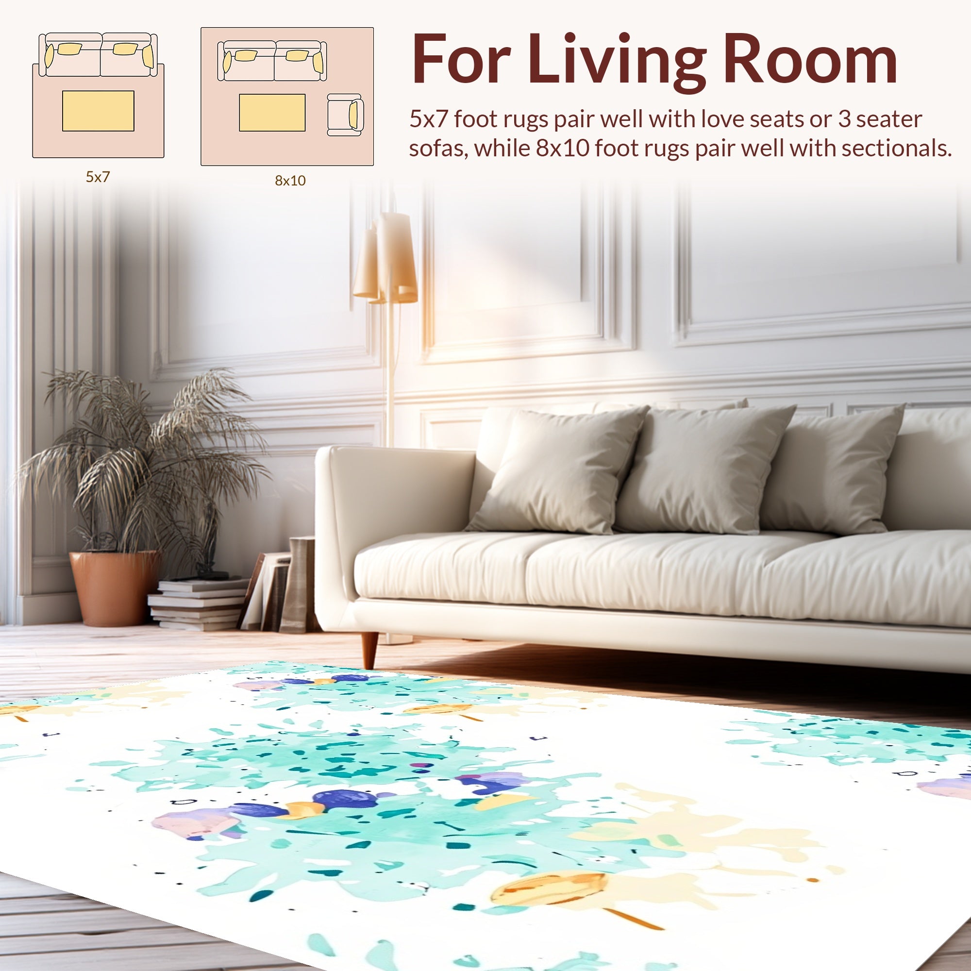 Abstract Splash Patterned Design Rug