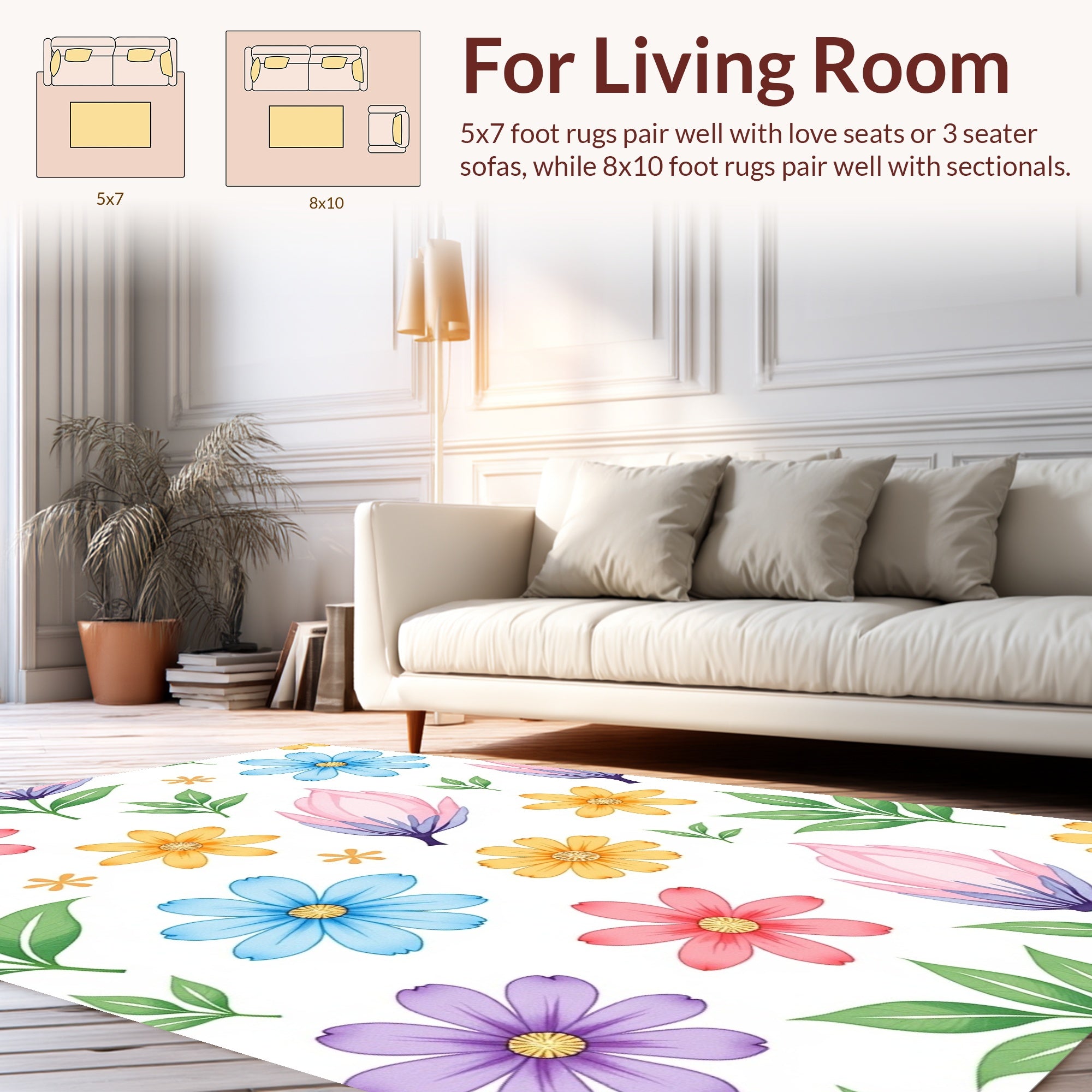 Floral Delight Patterned Accent Rug