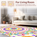 Vibrant Mandala Floral Pattern Rug