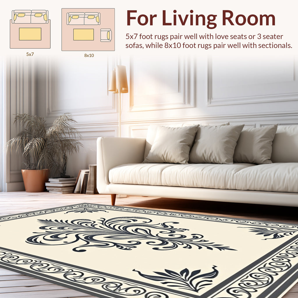 Traditional Floral Damask Pattern Rug