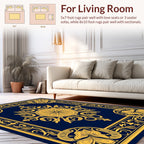 Elegant Golden Floral Border Design Rug