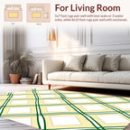 Cream Yellow Green Diamond Lattice Rug