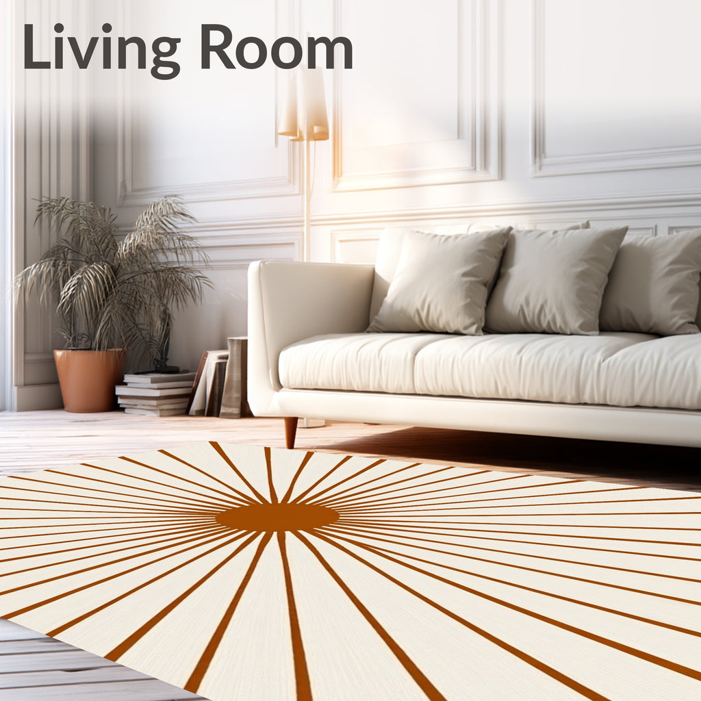 Radiant Sunburst Abstract Pattern Rug
