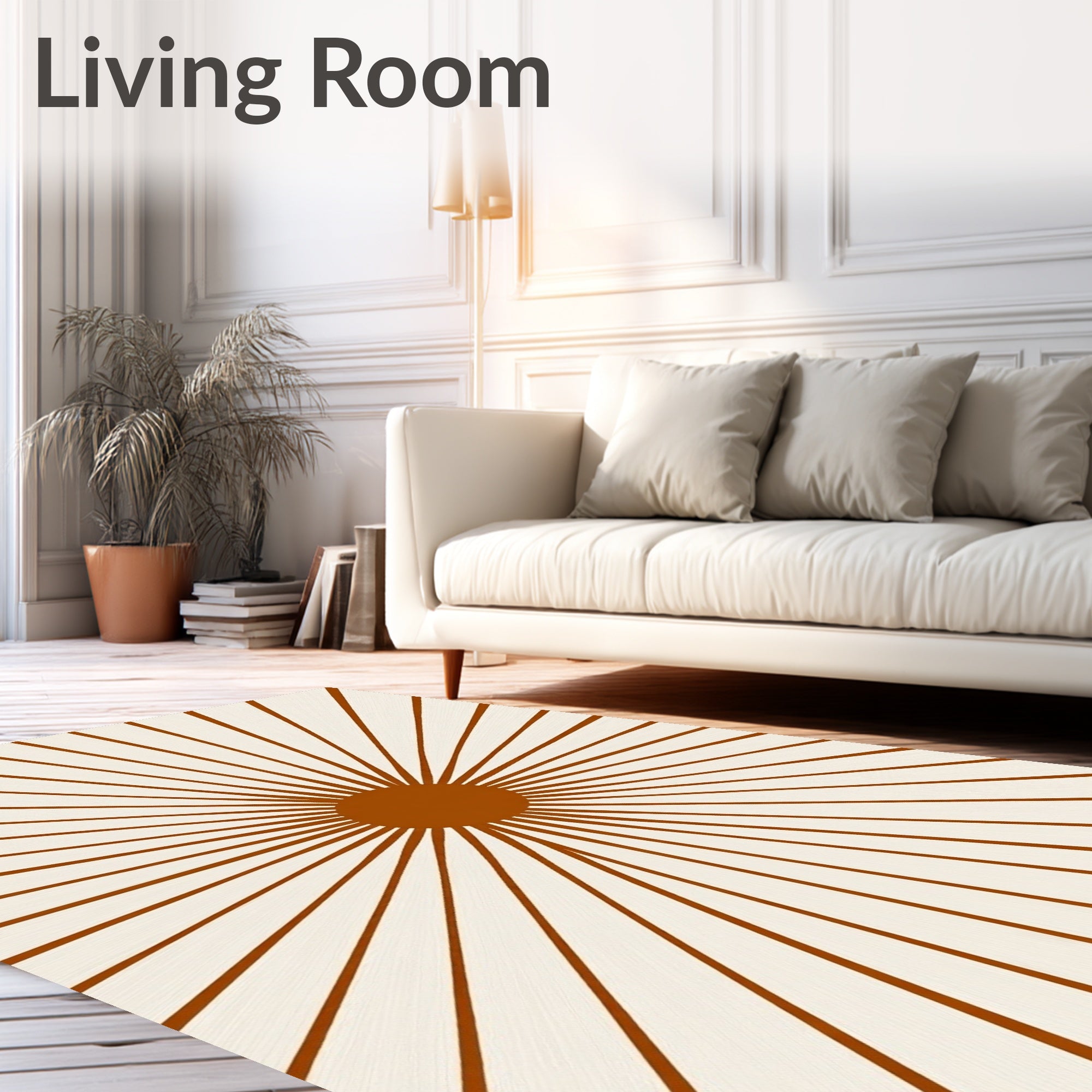 Radiant Sunburst Abstract Pattern Rug