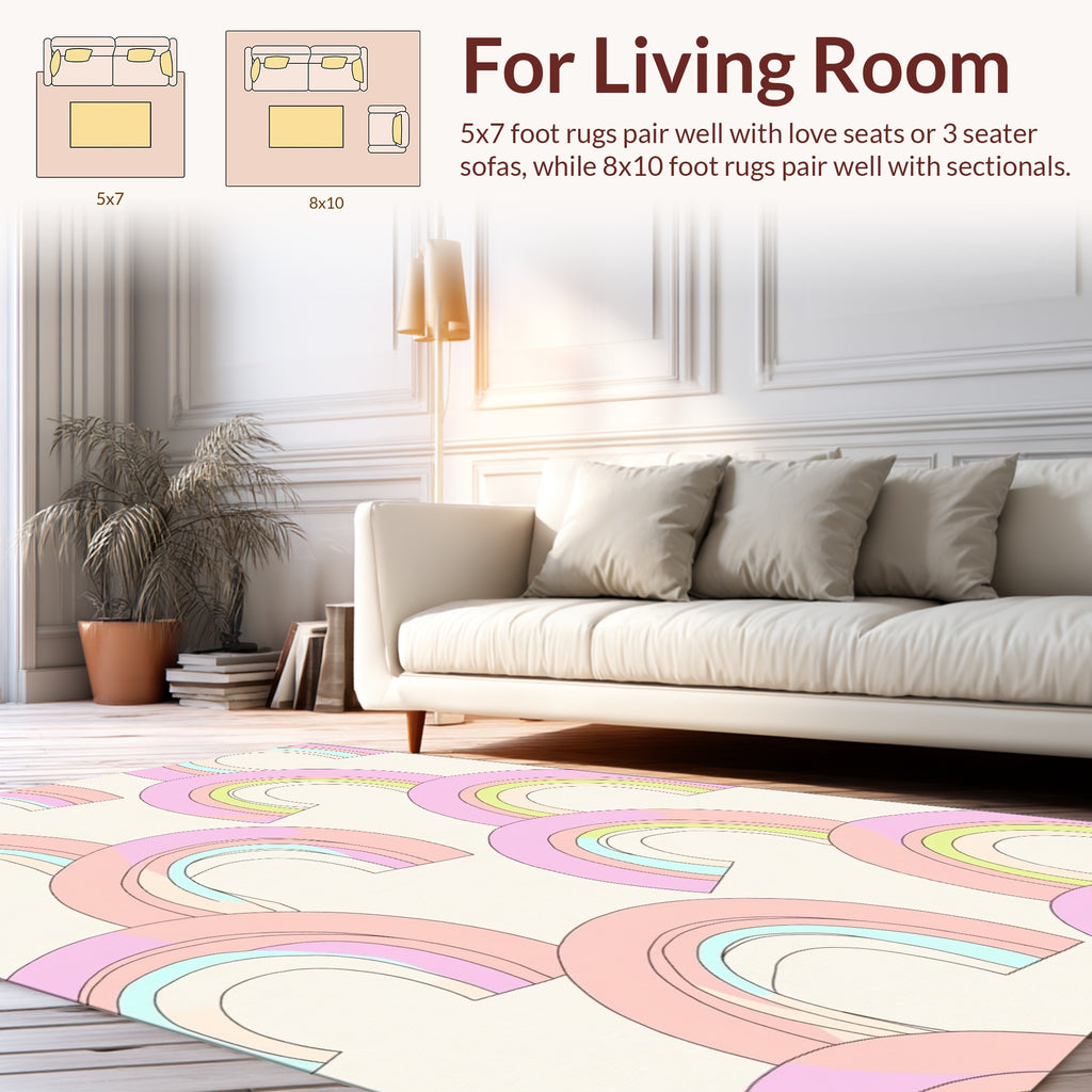 Pastel Rainbows Pattern Rug