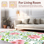 Pink Flower Swirl Pattern Rug